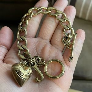 Juicy Couture Gold Tone Bracelet 7.5” EUC